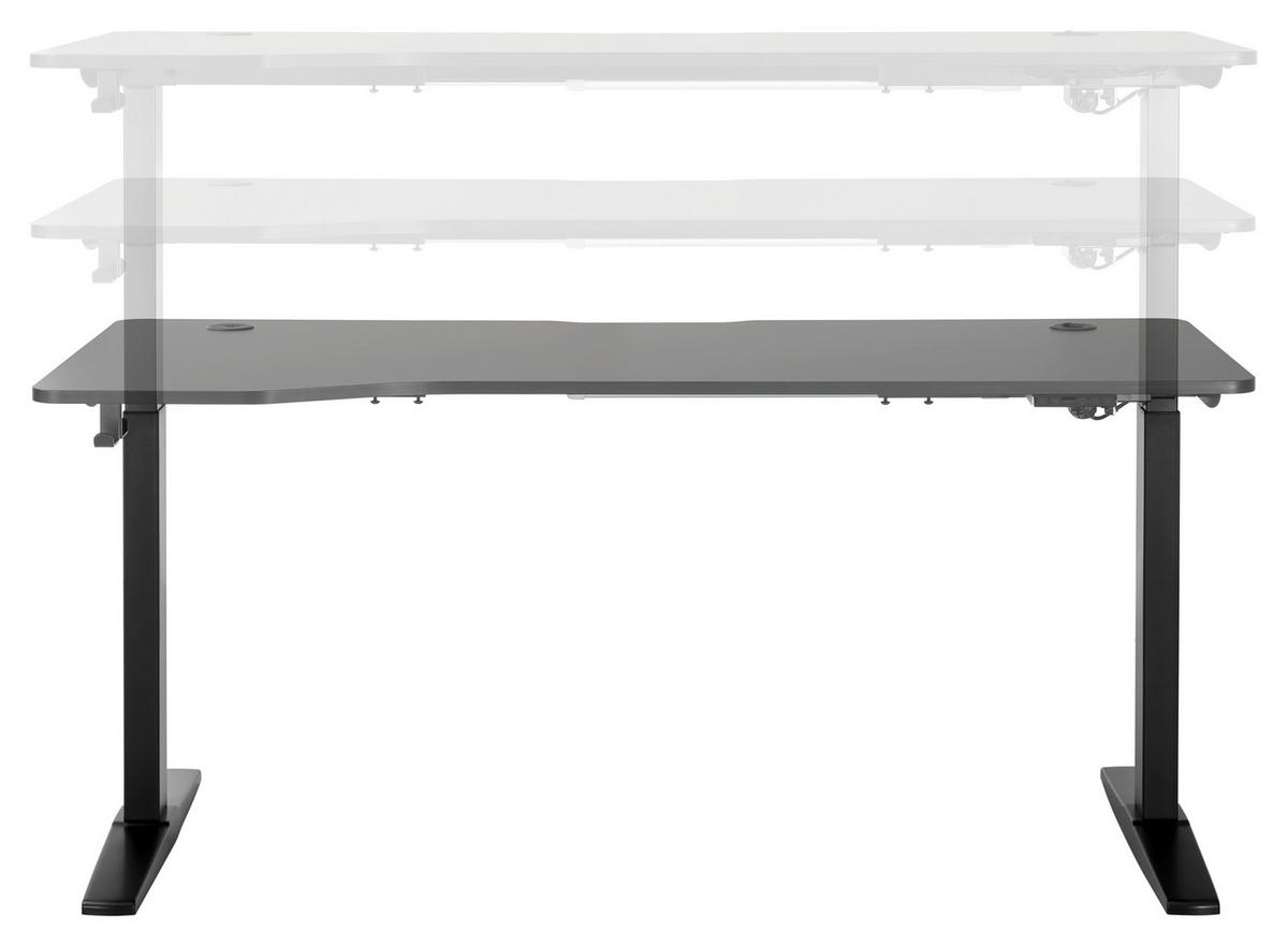 SCHREIBTISCH Schwarz  - Schwarz, Modern, Holzwerkstoff/Kunststoff (160/71/116/75cm) - MID.YOU