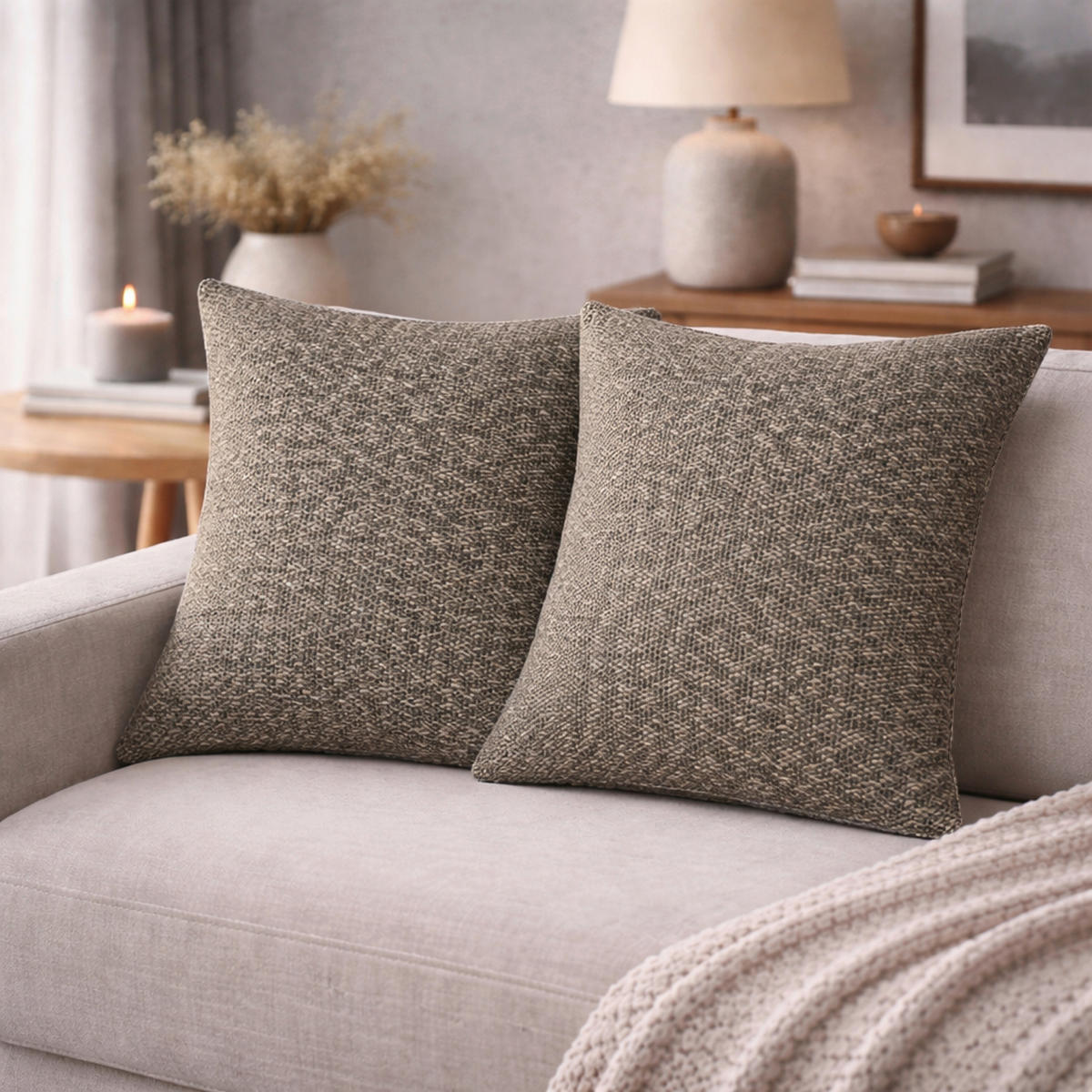 KISSENHÜLLEN-SET FJELLA 40/40 cm  - Sandfarben, Basics, Textil (40/40cm)