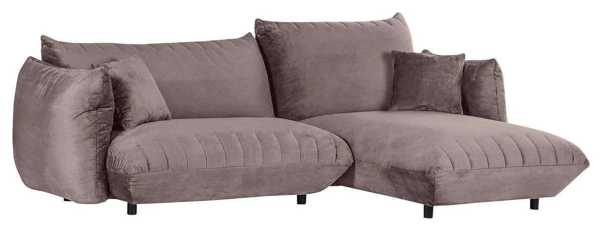 HÖRNSOFFA i plysch lerfärgad  - lerfärgad/svart, Klassisk, textil/plast (270/170cm) - MID.YOU