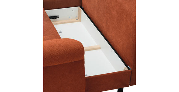 ECKSOFA Rostfarben Flachgewebe  - Rostfarben/Schwarz, Design, Kunststoff/Textil (175/278cm) - Xora