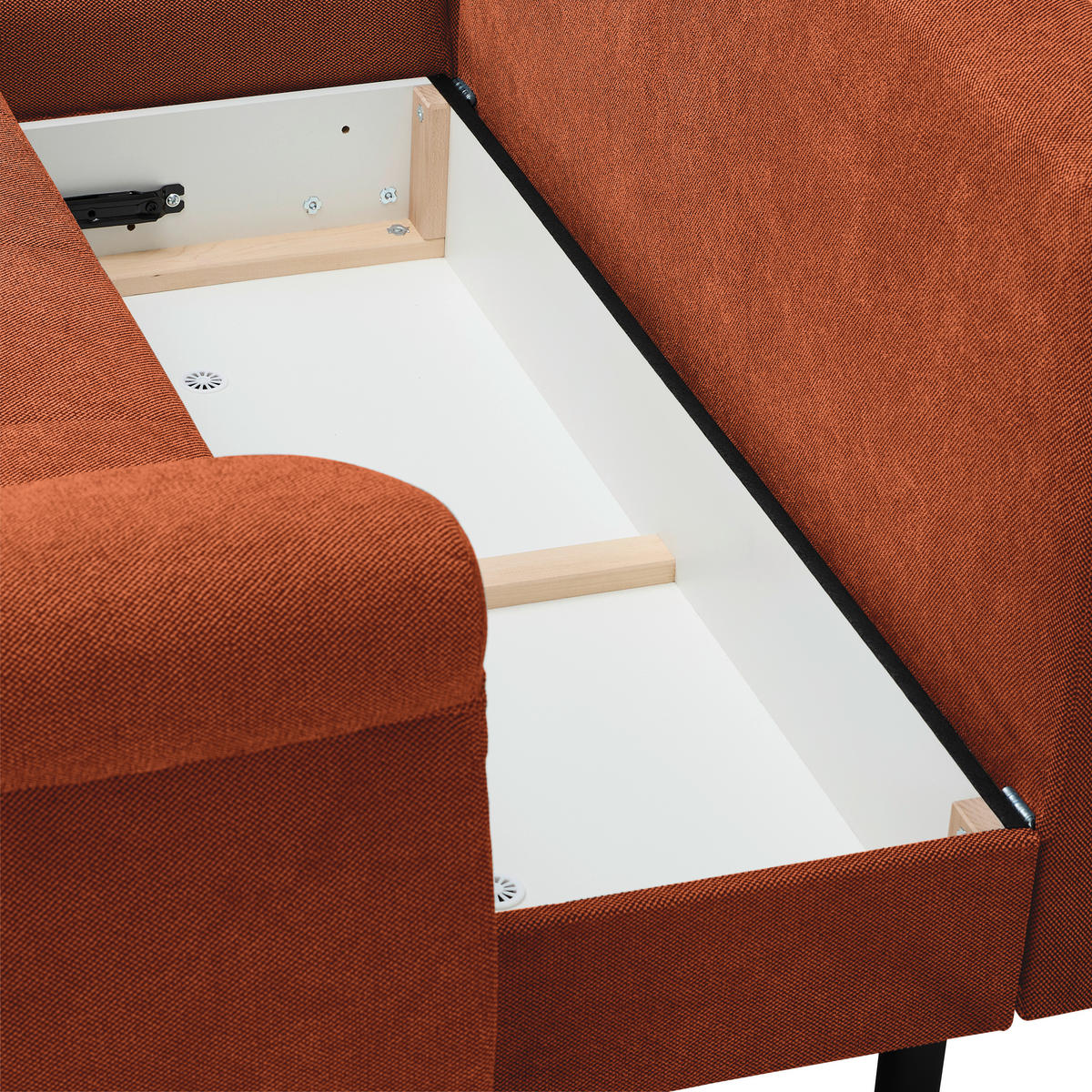 ECKSOFA Rostfarben Flachgewebe  - Rostfarben/Schwarz, Design, Kunststoff/Textil (175/278cm) - Xora