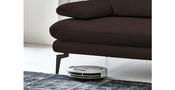 3-SITZER-SOFA in Leder Braun  - Schwarz/Braun, Design, Leder/Metall (222/86/104cm) - Dieter Knoll