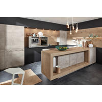 EINBAUKÜCHE STONE  - Eichefarben/Grau, Design, Holzwerkstoff - Nolte Küchen
