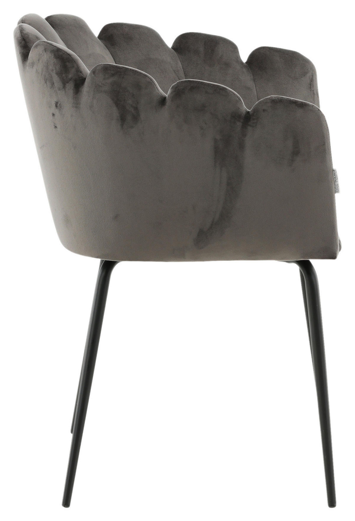 STUHL Samt Grau  - Grau, Design, Textil/Metall (61/76.56/54cm) - Livetastic