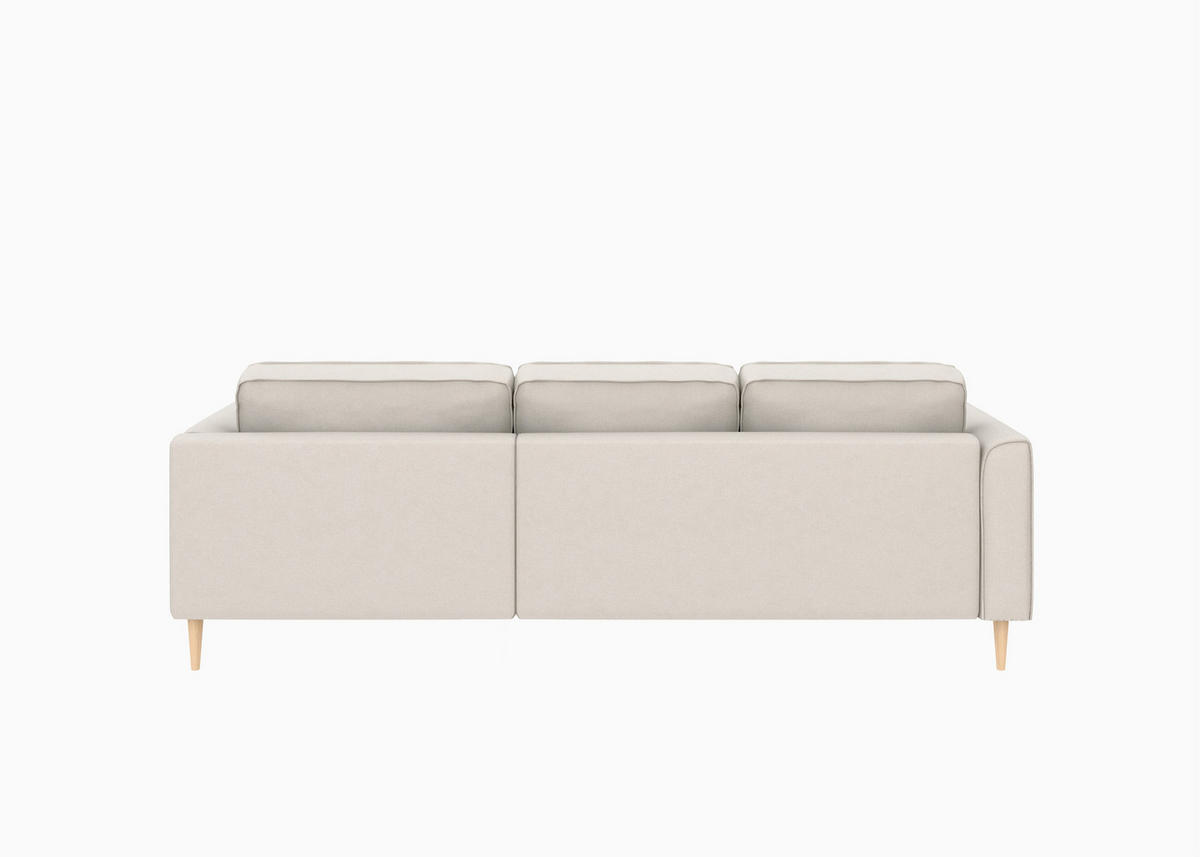 ECKSOFA in Struktur Sandfarben  232/161 cm  - Sandfarben/Buchefarben, MODERN, Holz/Textil (232/161cm) - Trendmanufaktur