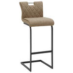 BARHOCKER in Metall, Textil Schwarz, Beige  - Beige/Schwarz, Design, Textil/Metall (40/105/45cm) - Dieter Knoll