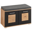 GARDEROBENBANK in 84/53/38 cm - Chromfarben/Schwarz, Basics, Holzwerkstoff/Textil (84/53/38cm) - Xora