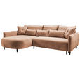 ECKSOFA Dunkelorange Chenille  - Dunkelorange/Schwarz, MODERN, Textil/Metall (200/285cm) - Carryhome