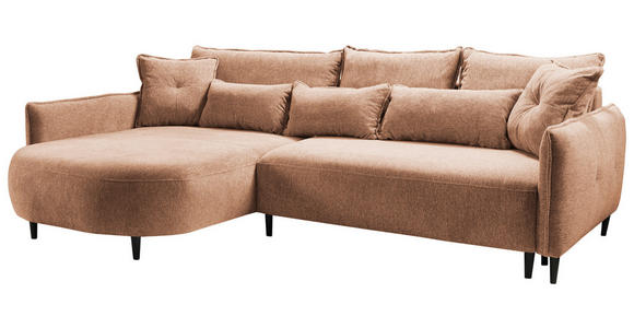 ECKSOFA Dunkelorange Chenille - Dunkelorange/Schwarz, MODERN, Textil/Metall (200/285cm) - Carryhome