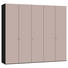 DREHTÜRENSCHRANK in Rosa, Schwarz - Silberfarben/Schwarz, Design, Glas/Holzwerkstoff (252,8/220/58,5cm) - Jutzler DREHTÜRENSCHRANK in Rosa, Schwarz - Silberfarben/Schwarz, Design, Glas/Holzwerkstoff (252,8/220/58,5cm) - Jutzler