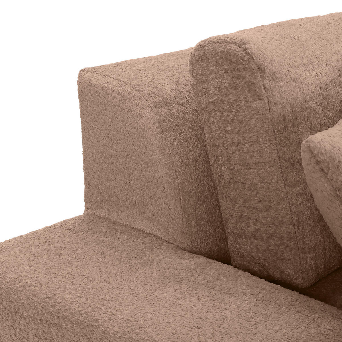 ECKSOFA  Rotbraun Bouclé  - Rotbraun/Greige, MODERN, Kunststoff/Textil (255/255cm) - Landscape