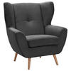 OHRENSESSEL in Cord Anthrazit  - Eichefarben/Anthrazit, Design, Holz/Textil (90/102/90cm) - Stylife