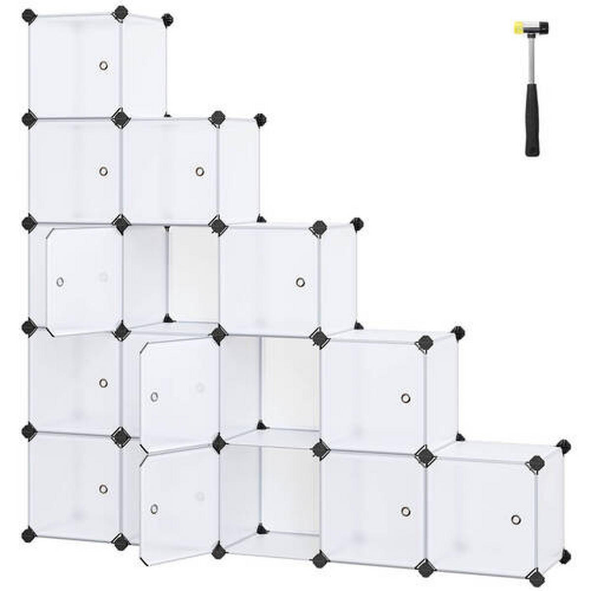 REGALKOMBINATION - Weiß, Basics, Kunststoff/Metall (16x30/30/31cm) - Boxxx