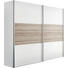 SCHWEBETÜRENSCHRANK in Weiß, Eichefarben - Eichefarben/Alufarben, Design, Holzwerkstoff/Metall (250/236/68cm) - Hom`in SCHWEBETÜRENSCHRANK in Weiß, Eichefarben - Eichefarben/Alufarben, Design, Holzwerkstoff/Metall (250/236/68cm) - Hom`in