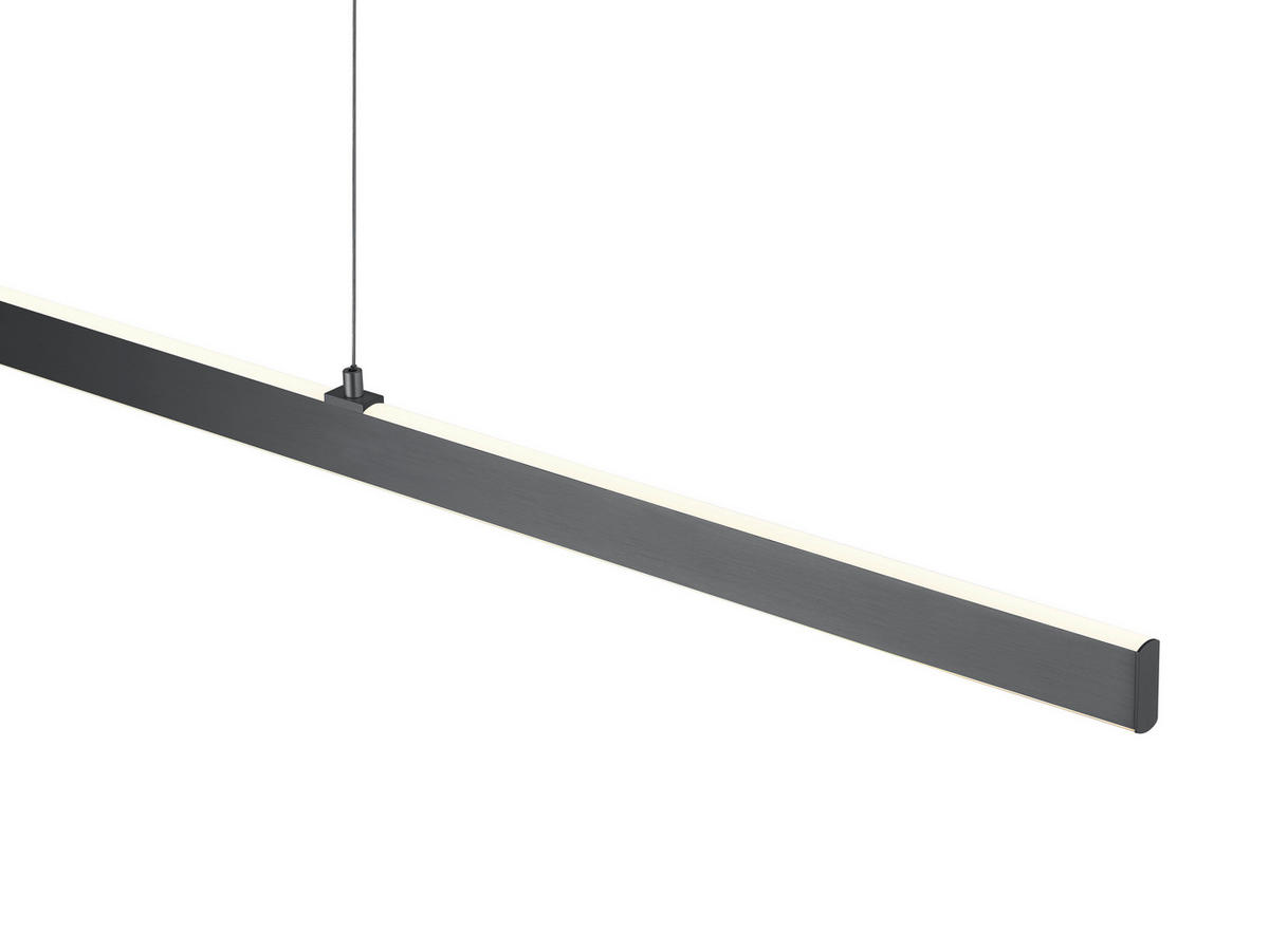 LED-HÄNGELEUCHTE KARO 130/4,3/60-180 cm   - Anthrazit, Design, Metall (130/4,3/60-180cm) - Hell