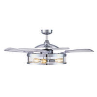 DECKENVENTILATOR  122/41 cm    - Chromfarben/Transparent, Basics, Kunststoff/Metall (122/41cm) - P & B