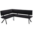 ECKBANK 165/205 cm  in Anthrazit, Schwarz  - Anthrazit/Schwarz, MODERN, Textil/Metall (165/205cm) - Cantus