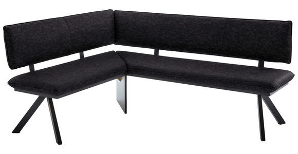 ECKBANK 150/190 cm in Anthrazit, Schwarz - Anthrazit/Schwarz, MODERN, Textil/Metall (150/190cm) - Cantus