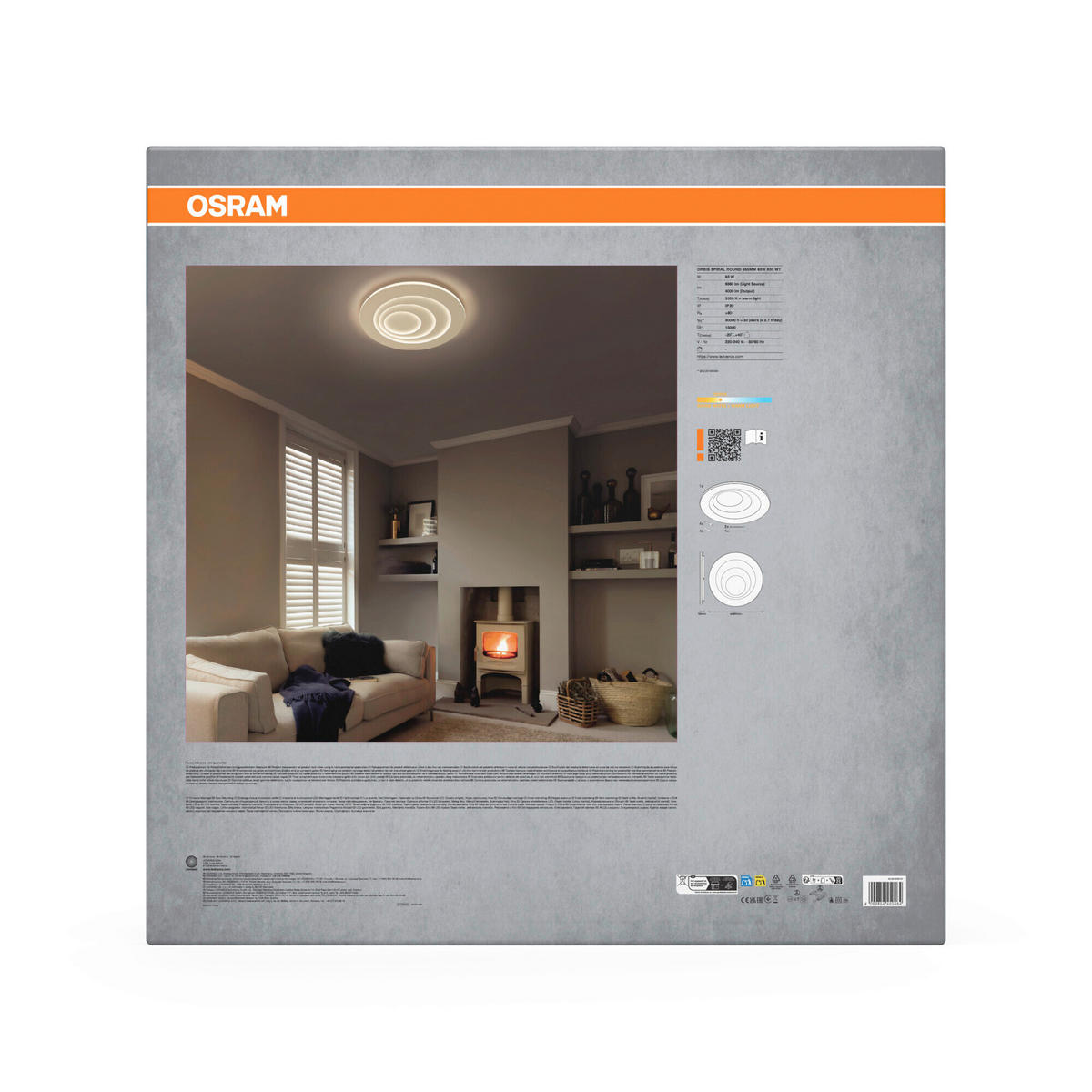 LED-DECKENLEUCHTE Orbis Spiral Round 68,5/5,6 cm   - Weiß, Design, Kunststoff/Metall (68,5/5,6cm) - Osram