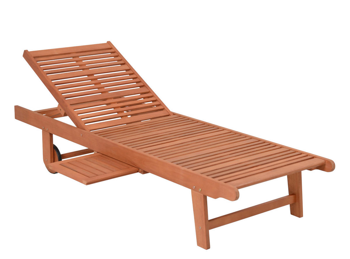 SONNENLIEGE 64/89/83 cm Eukalyptusholz  - Beige/Braun, Basics, Holz/Textil (64/89/83cm) - Gardenson