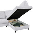 ECKSOFA in Chenille Hellgrau  - Hellgrau/Schwarz, MODERN, Holz/Textil (241/184cm) - Carryhome