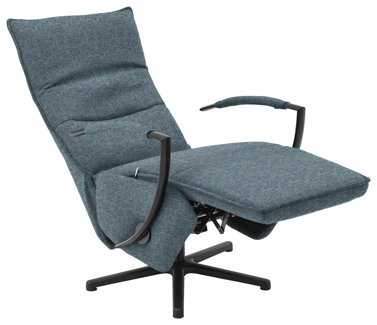 RELAXSESSEL in Textil Blau, Schwarz  - Blau/Schwarz, Design, Textil/Metall (66/110-114/84cm) - Moderano