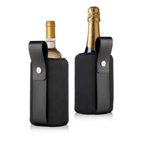 POSUDA ZA HLAĐENJE VINA    - crna, Basics, koža/tekstil (15.8/23.5/5.5cm) - Vacu Vin