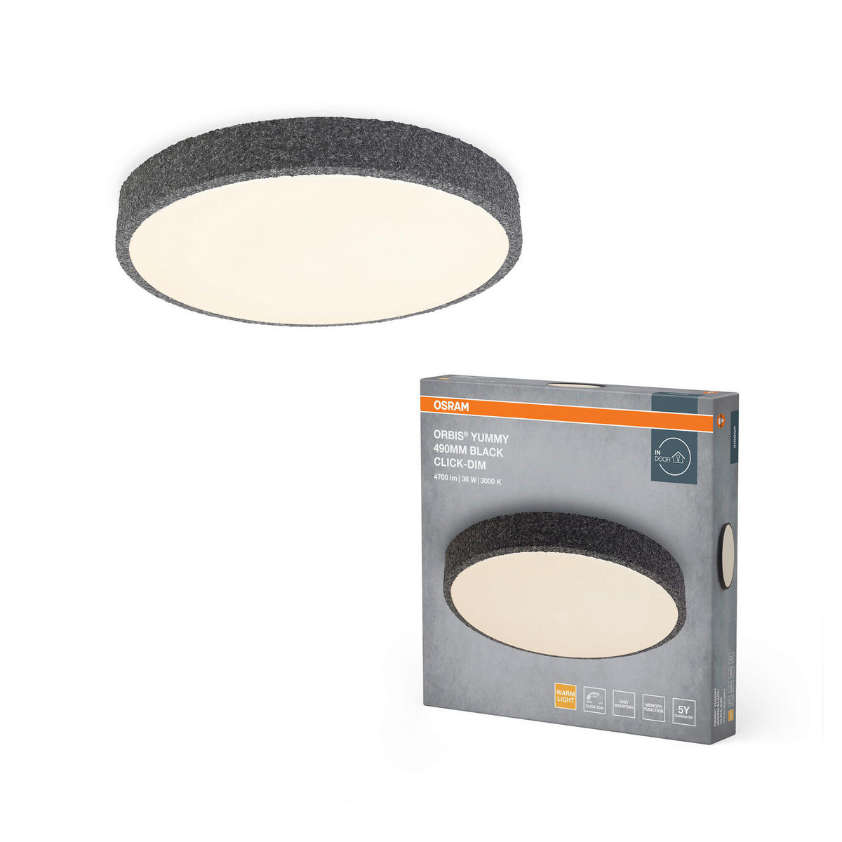 LED-DECKENLEUCHTE 49/7 cm   - Basics, Metall (49/7cm) - Osram