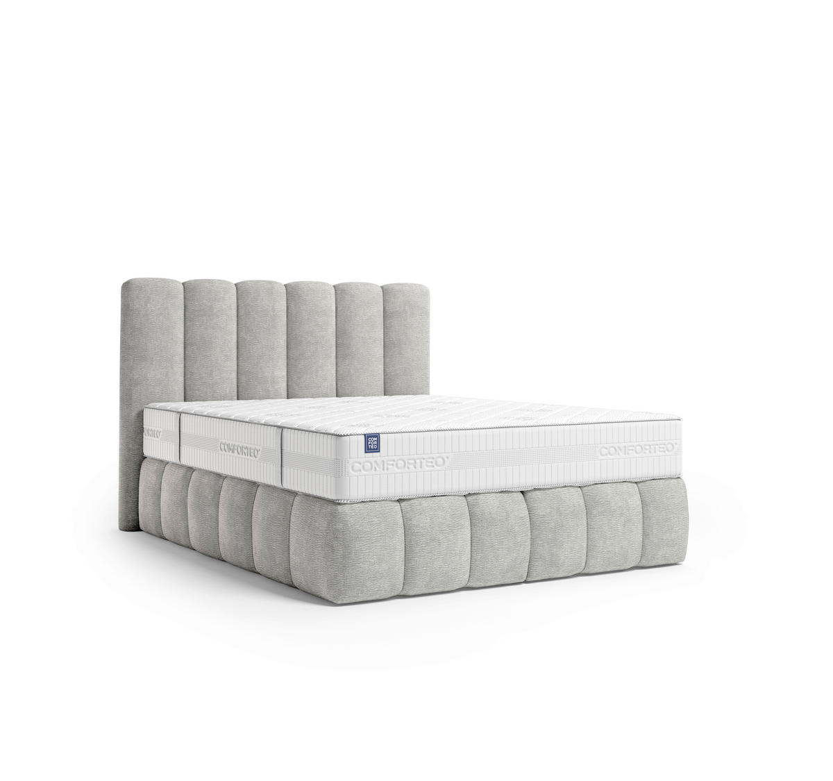 BOXSPRINGBETT 180/200 cm,  in Grau, Matratze, H3 + H4 = fest + sehr fest  - Schwarz/Grau, Modern, Holz/Holzwerkstoff (180/200cm) - MID.YOU