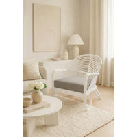 RELAXSESSEL Flachgewebe Sitzkissen    - Weiß, Natur, Holz/Textil (72/70/80,5cm) - MID.YOU