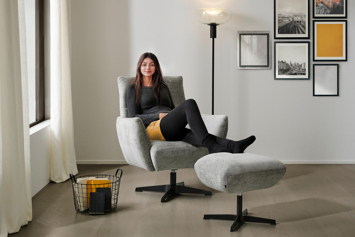 KRESLO, textil, sivá - čierna/sivá, Design, kov/textil (60/94/86cm) - Dieter Knoll