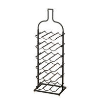 REGÁL NA VÍNO - čierna, Basics, kov (31/22/91cm)