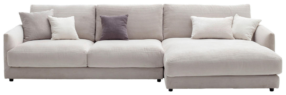 ECKSOFA Cord Beige  - Beige/Schwarz, Design, Kunststoff/Textil (322/170cm) - Schöner Wohnen