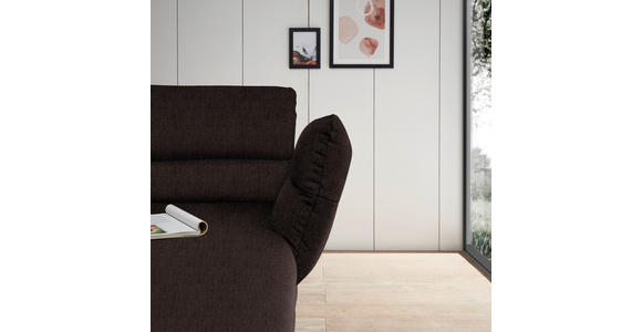 ECKSOFA  in Flachgewebe Braun  279-327/176-217 cm  - Schwarz/Braun, Design, Textil/Metall (279-327/176-217cm) - Dieter Knoll
