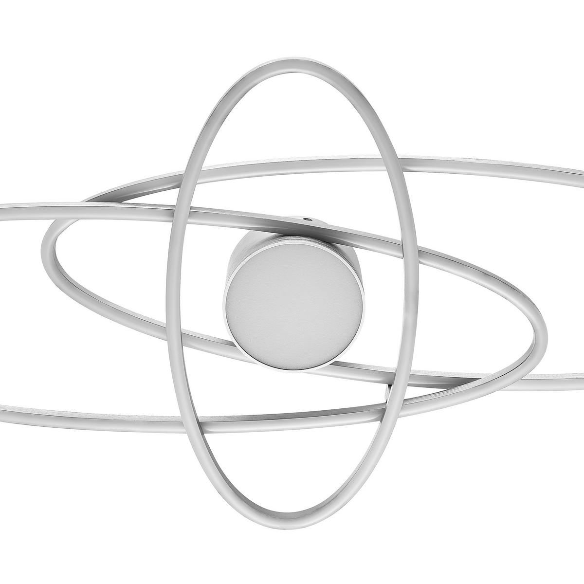 LED-TAKLAMPA Cuva 58 W 101/43/8,5 cm  - nickelfärgad, Design, metall/plast (101/43/8,5cm) - Novel