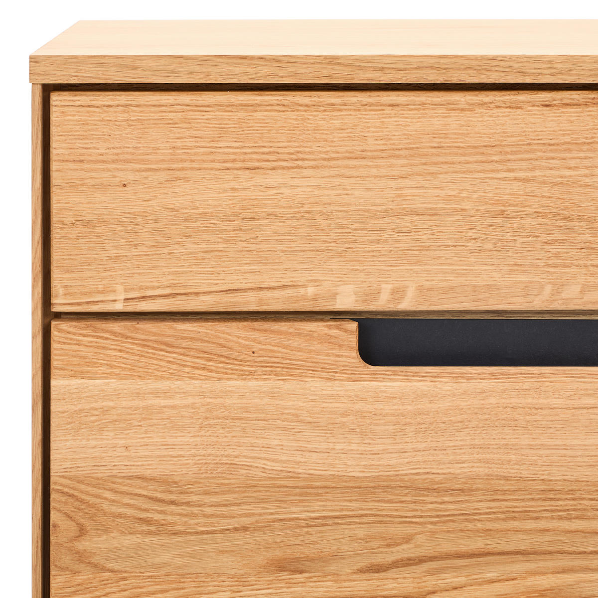 SCHUHSCHRANK Eiche teilmassiv Eichefarben  - Eichefarben/Schwarz, KONVENTIONELL, Holz/Holzwerkstoff (80/102/40cm) - Linea Natura
