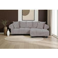 ECKSOFA Grau Plüsch  - Dunkelbraun/Grau, KONVENTIONELL, Holz/Textil (288/190cm) - Carryhome