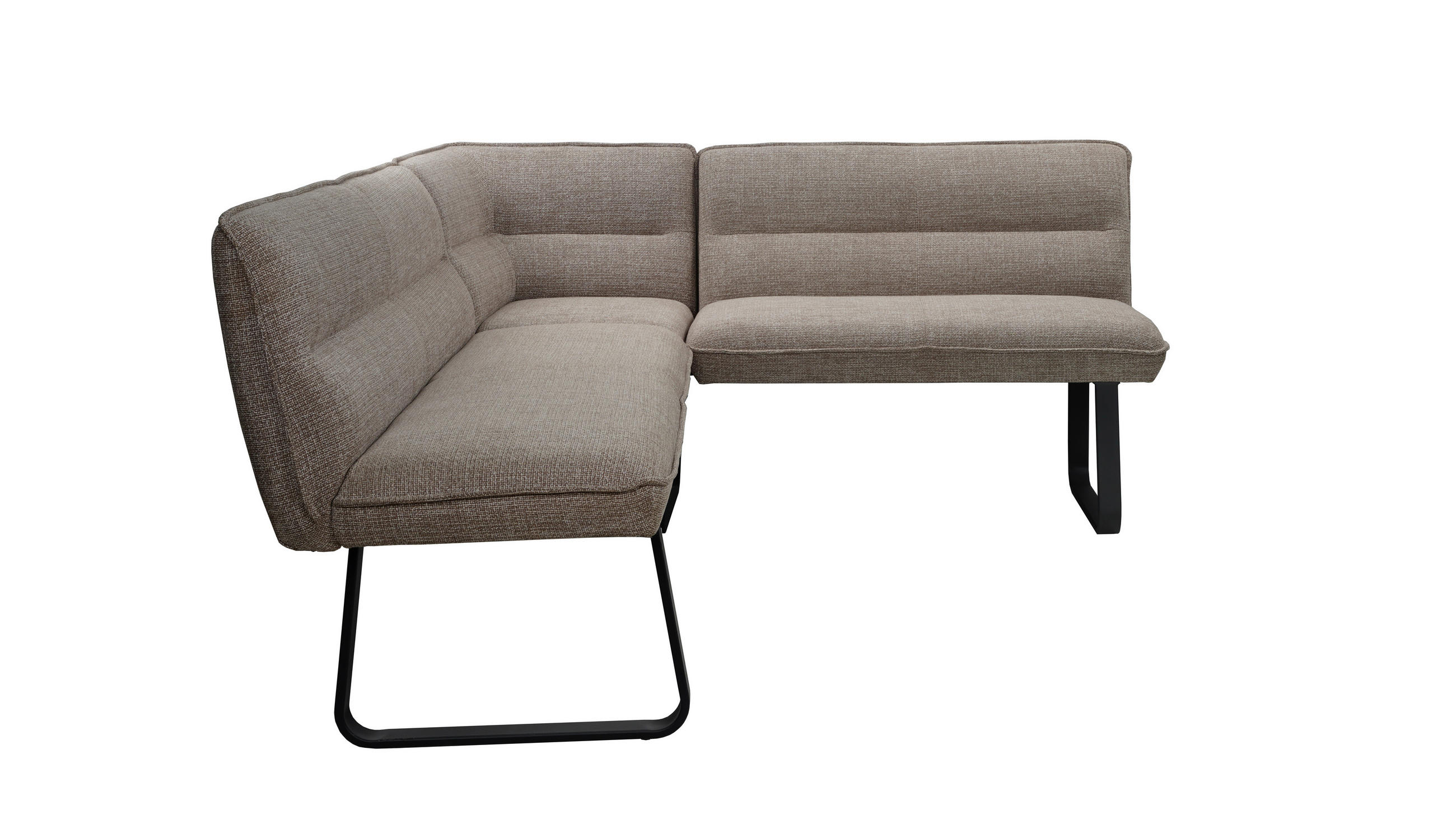 ECKBANK  in Braun  - Schwarz/Braun, MODERN, Textil/Metall (168-213/86/63cm) - MID.YOU