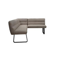 ECKBANK  in Braun  - Schwarz/Braun, MODERN, Textil/Metall (168-213/86/63cm) - MID.YOU