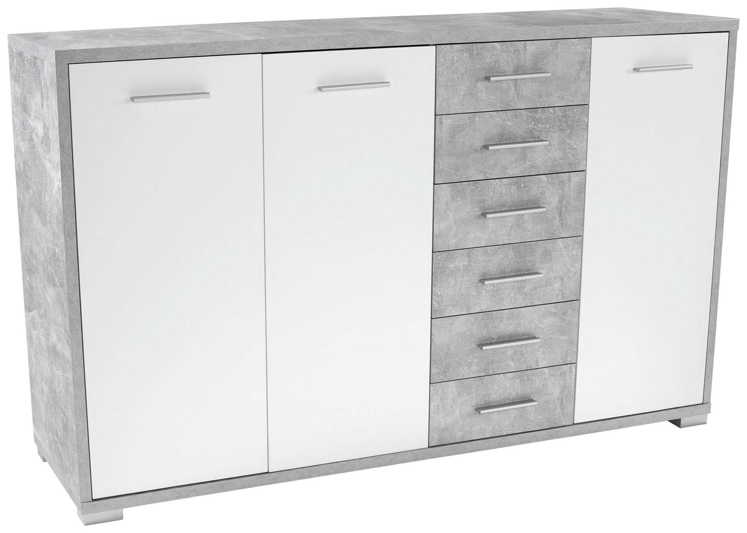 Kommode B 190 Cm Q-big New, Beton Optik/weiß