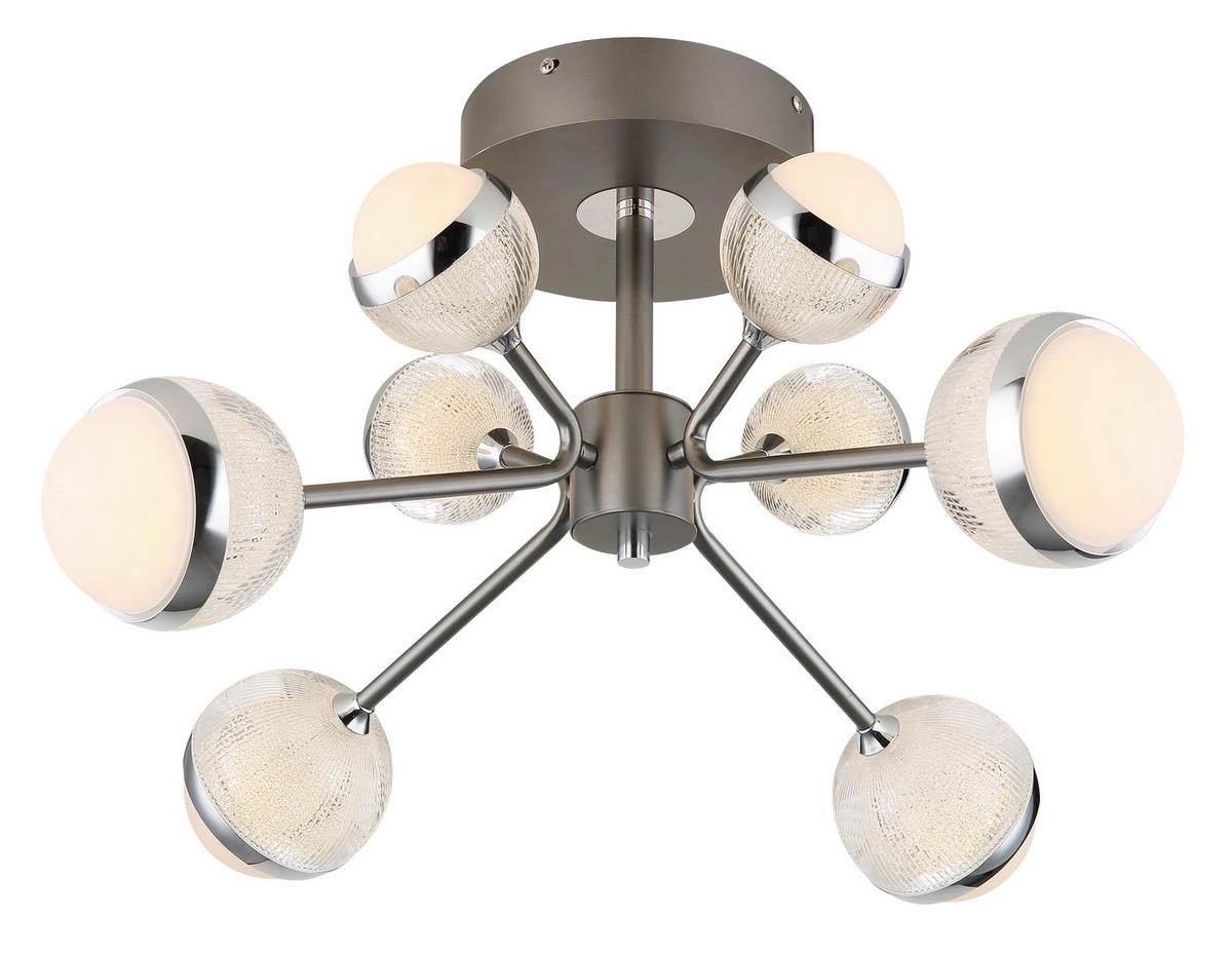 LED-DECKENLEUCHTE 56 W  61/29 cm    - Klar/Titanfarben, Konventionell, Kunststoff/Metall (61/29cm) - Globo