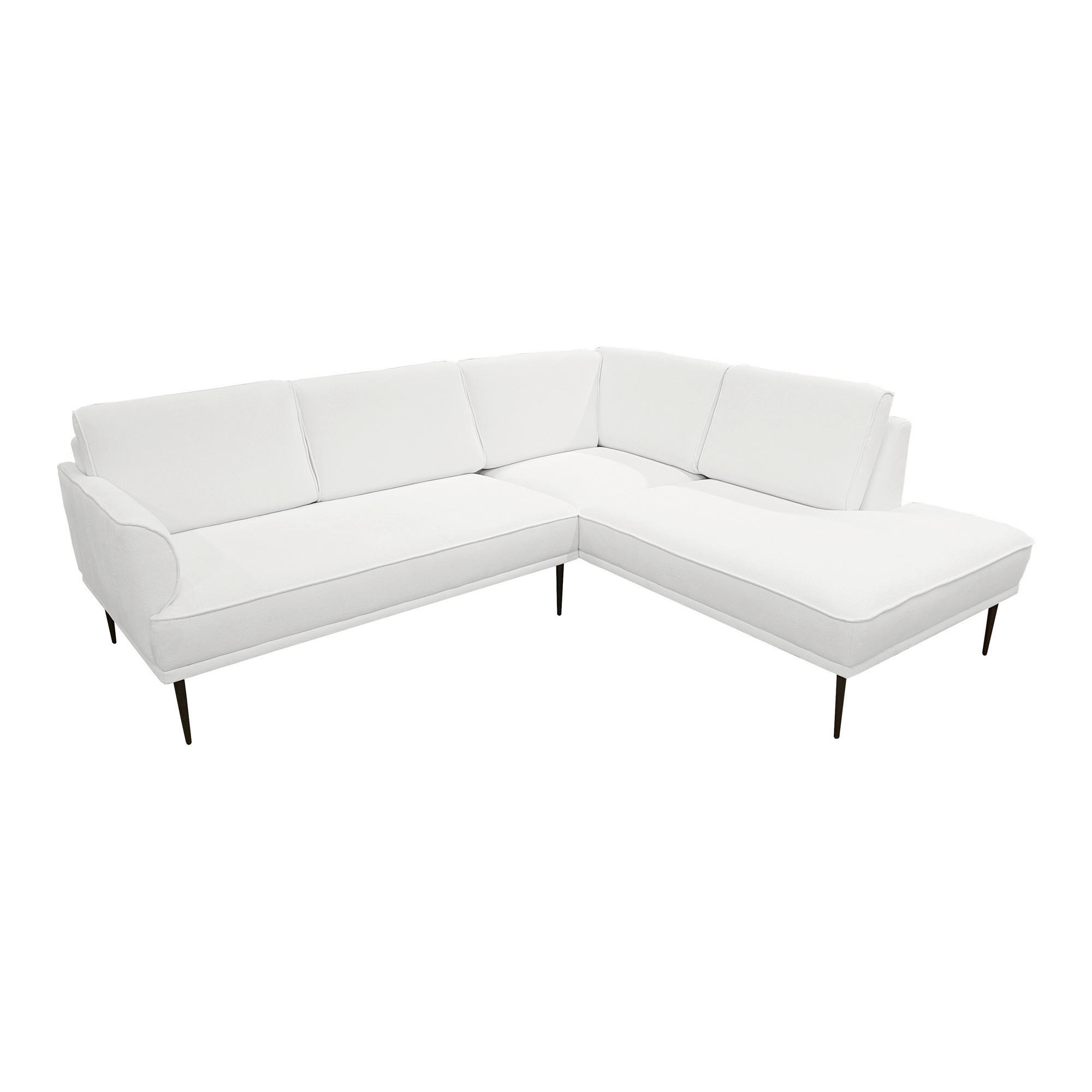 HÖRNSOFFA i vävt tyg vit  - vit/svart, Design, metall/textil (235/207cm) - Stylife