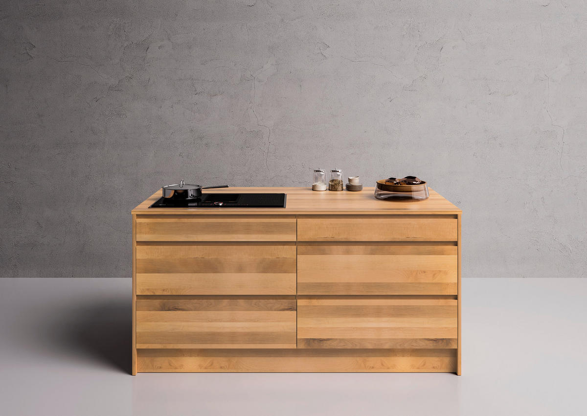 KÜCHENINSEL 185/92/90 cm  in Kernbuche  - Buchefarben/Kernbuche, Basics, Holz (185/92/90cm) - OSTER