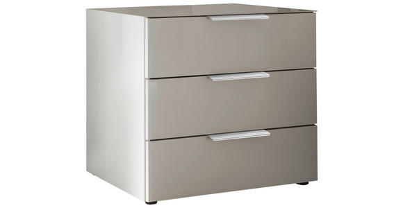 NACHTSCHRANK 60/61/43 cm  - Chromfarben/Schwarz, Basics, Glas/Holzwerkstoff (60/61/43cm) - Dieter Knoll