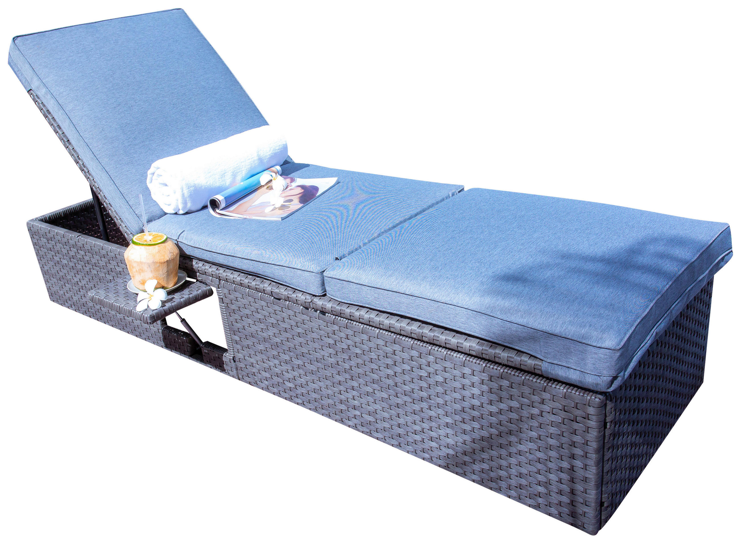 SONNENLIEGE 196.5/33.5/87.5/61 cm  - Grau, MODERN, Kunststoff/Textil (196.5/33.5/87.5/61cm) - Ambia Garden