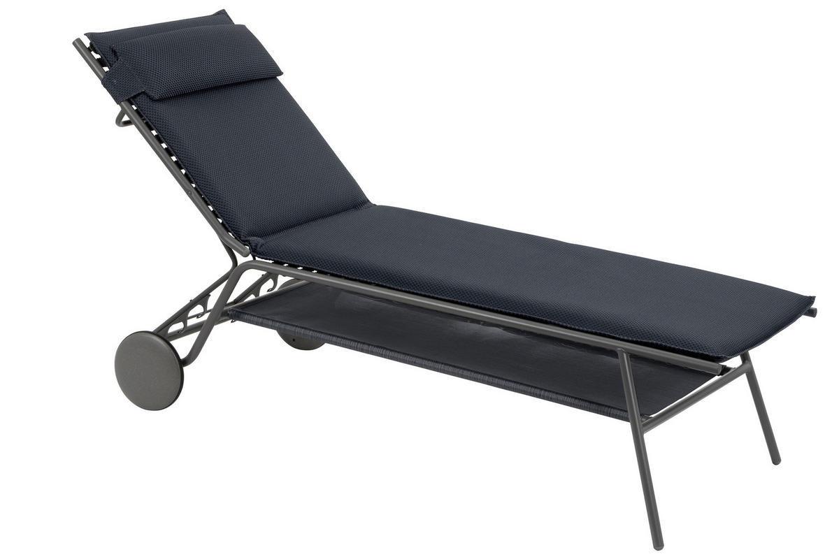 GARTENLIEGE 80/48/200 cm  - Dunkelgrau, Basics, Textil/Metall (80/48/200cm) - Lafuma Mobilier