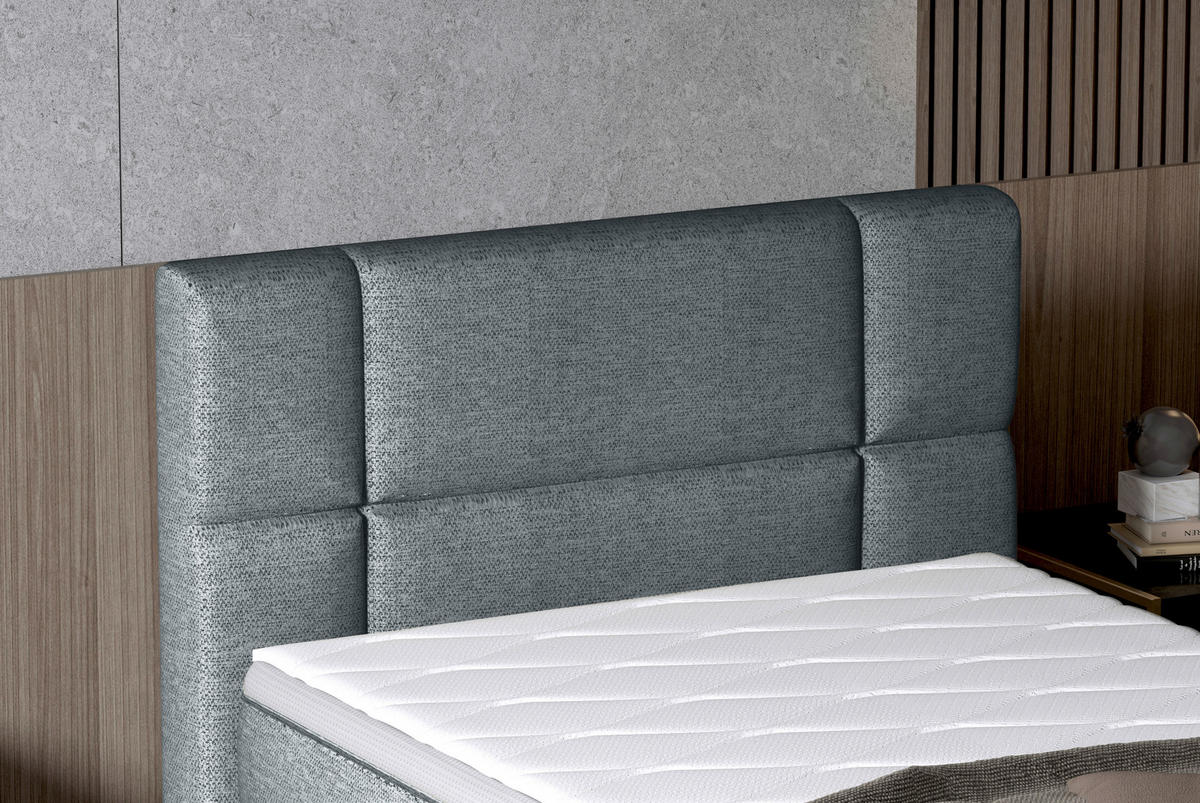 BOXSPRINGBETT 90/200 cm  in Grau  - Schwarz/Grau, KONVENTIONELL, Holz/Kunststoff (90/200cm) - Esposa
