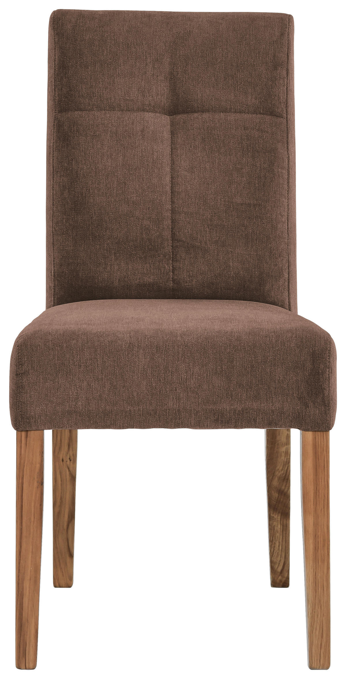 STUHL Webstoff Braun, Eichefarben Eiche massiv  - Eichefarben/Braun, KONVENTIONELL, Holz/Textil (47,5/91,5/63cm) - Cantus