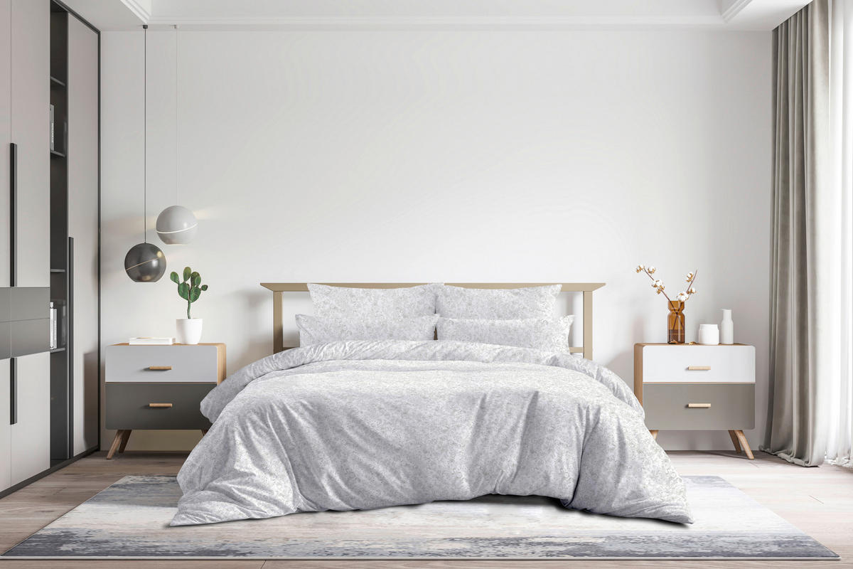 BETTWÄSCHESET Satin 160/210 cm  50 cm/70 cm  - Silberfarben, Basics, Textil (160/210cm) - Dieter Knoll