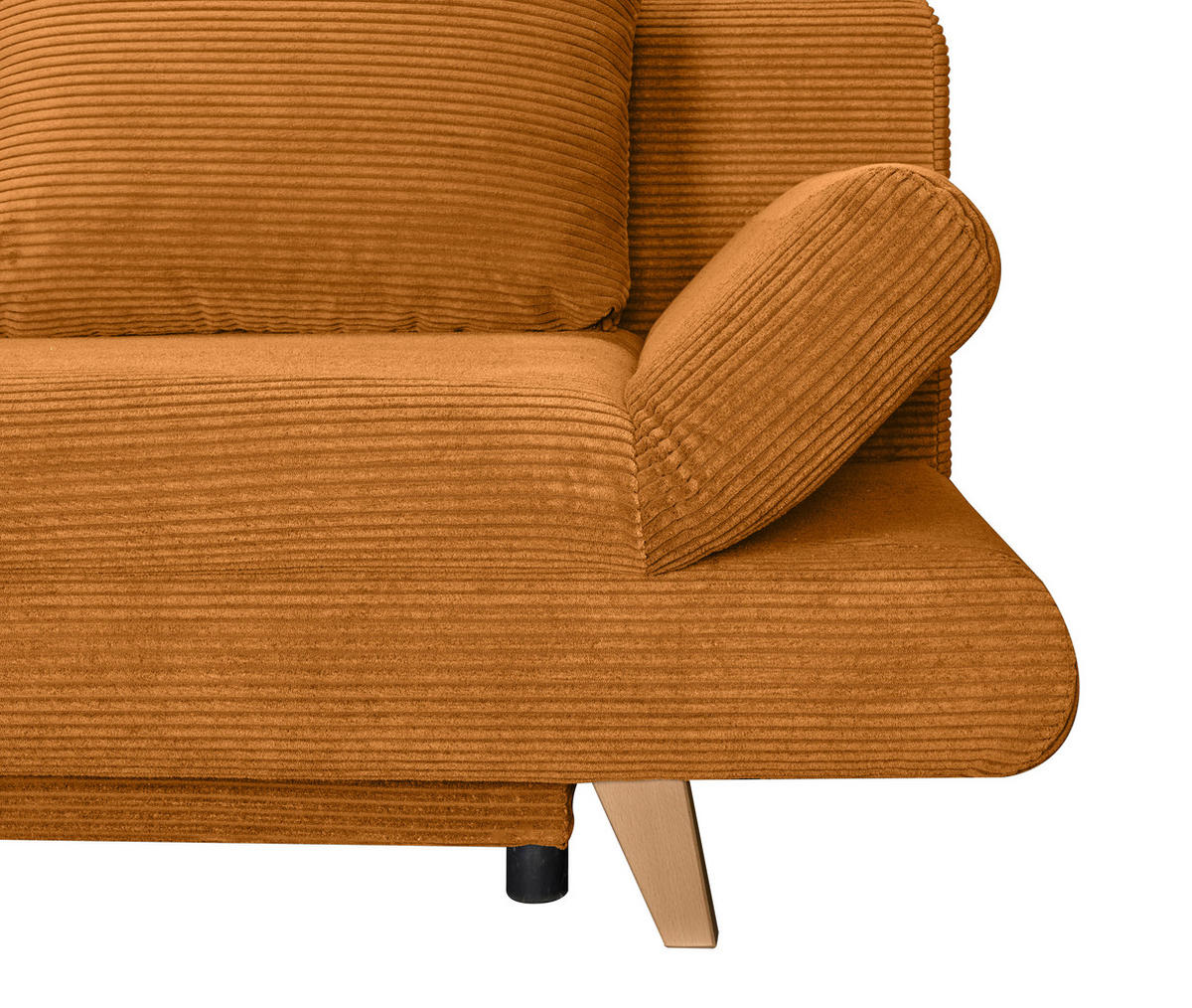 SCHLAFSOFA  mit Schlafen auf Sitzhöhe, haustierfreundlicher Bezug Cord Kupferfarben  - Buchefarben/Kupferfarben, KONVENTIONELL, Holz/Textil (200/75/85cm) - Carryhome